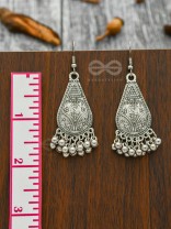 The Artsy Motif Teardrops - Oxidised Boho Earrings