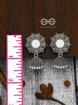Mirage of Petals Oxidised Jhumkas