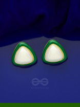 Emerald Drops- Green and White Stone Earrings