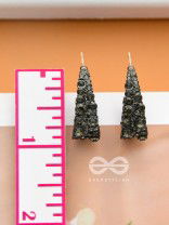 Dark Mystique- Black Textured Gun Metal Earrings