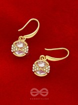Golden Globes- Gem Stone and Rhinestones Studded Golden Earrings