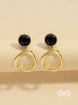 Raven Loops- Black and Golden Earrings
