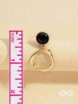 Raven Loops- Black and Golden Earrings