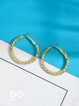 Intertwined Rims- Textured Golden Hoops