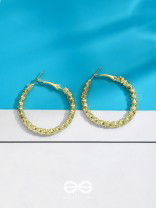 Intertwined Rims- Textured Golden Hoops