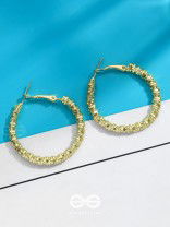 Intertwined Rims- Textured Golden Hoops