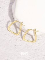 Sun-Kissed Squares- Geometrical Golden Earrings
