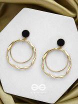 Full Circles- Black and Golden Earrings