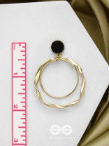 Full Circles- Black and Golden Earrings