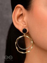 Full Circles- Black and Golden Earrings