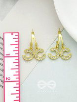 I 'C' You- Rhinestones Encrusted Golden Earrings