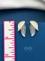 PETALS PANACHE- GOLDEN ENAMELLED EARRINGS (SKY BLUE)