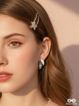 PETALS PANACHE- GOLDEN ENAMELLED EARRINGS (SKY BLUE)