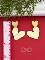 Cross My Heart- Golden Heart-Shaped Earrings