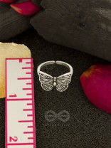 Fluttering Butterfly - Silver Oxidised Ring