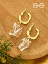 Fire and Ice- Silver and Yellow Earrings