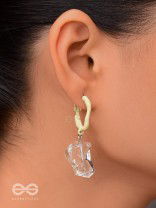 Fire and Ice- Silver and Yellow Earrings
