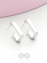 Hooked on Charm- Silver Earrings