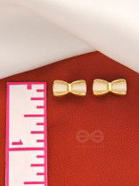 Bow Spring- White and Golden Earrings