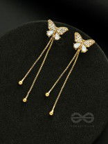 Buzzerflies- Gemstone and Rhinestones Studded Golden Earrings