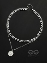 The Double Decker- Double Layer Silver Necklace