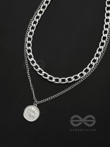 The Double Decker- Double Layer Silver Necklace