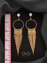 The Melting Sun- CZ Stones Studded Golden Earrings