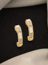The Crooked Charm- Golden Rhinestones Earrings
