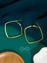 Fair n Square- Elegant Golden Hoops