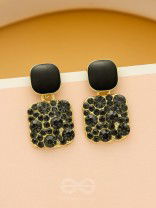 The Ebony Mystique- Stunning Embellished Earrings