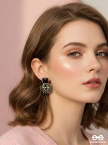 The Ebony Mystique- Stunning Embellished Earrings