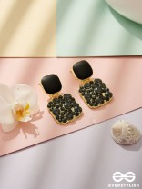 The Ebony Mystique- Stunning Embellished Earrings