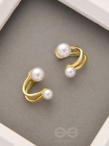 The Pearly Smile- Golden Pearl Earrings