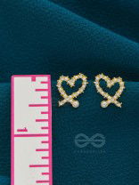 Little Hearts- Golden Beads Earrings
