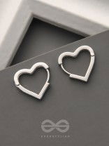 The Lovebirds- Heart-Shaped Silver Earrings