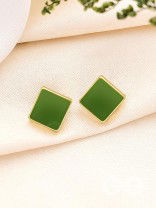 The Little Green Box- Green and Golden Earrings