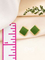 The Little Green Box- Green and Golden Earrings