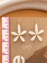 The Budding Blossom- Statement Golden Earrings (Cream White)