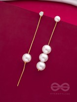String-of-Pearls- Golden Pearl Earrings