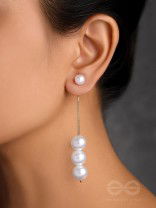 String-of-Pearls- Golden Pearl Earrings
