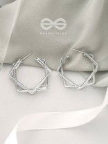 The Jumbled Squares- Chic Silver Earrings