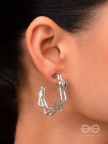 The Jumbled Squares- Chic Silver Earrings