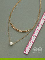 Bond Of Pearl- Golden Layered Necklace With Anti-Tarnish Coating 