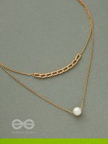 Bond Of Pearl- Golden Layered Necklace With Anti-Tarnish Coating 