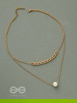 Bond Of Pearl- Golden Layered Necklace With Anti-Tarnish Coating 