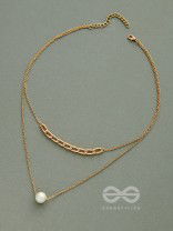 Bond Of Pearl- Golden Layered Necklace With Anti-Tarnish Coating 