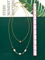 Mist N Sea - Golden Layered Necklace With Anti-Tarnish Coating
