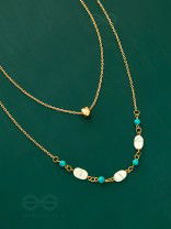 Mist N Sea - Golden Layered Necklace With Anti-Tarnish Coating