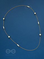 Pearls N Pebbles - Golden Pearl Necklace With Anti-Tarnish Coating 