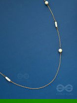 Pearls N Pebbles - Golden Pearl Necklace With Anti-Tarnish Coating 